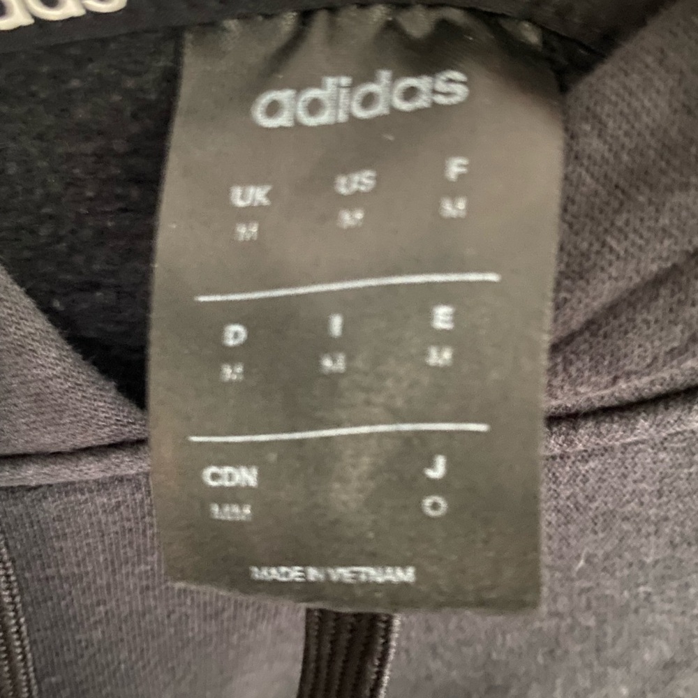 Adidas Hoodie Size Medium Mens Sweatshirt Black Logo 3 Stripes - Picture 10 of 10